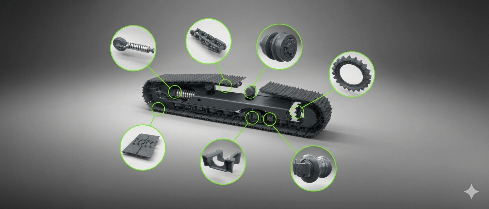 HX400 Hyundai Excavator Undercarriage CGI 