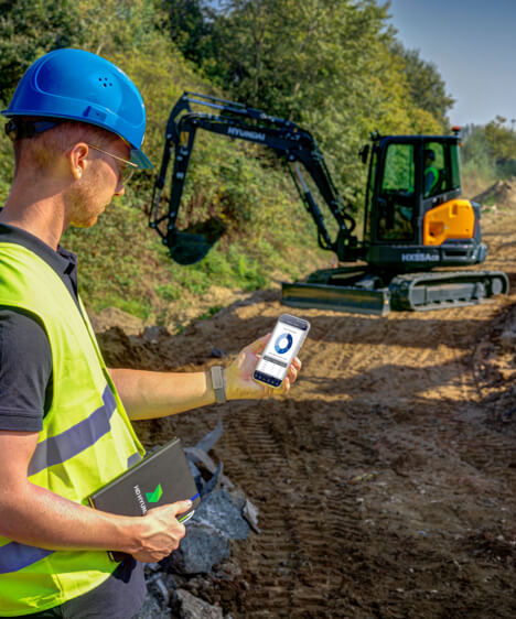 Hyundai Telematics System Mobile View Mini Excavator