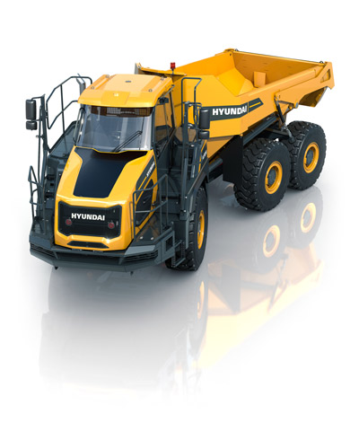 Hyundai HA45A knikdumper vooraanzicht