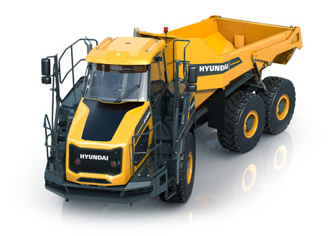 Imagen de estudio del dúmper articulado Hyundai HA30A