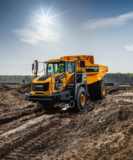 HA45A 4x4 Articulated Dump Truck moving on site