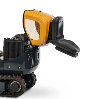 Excavadora HX10A con capó del motor abierto