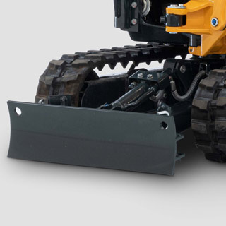 Hoja niveladora extensible mostrada en la excavadora HX10A