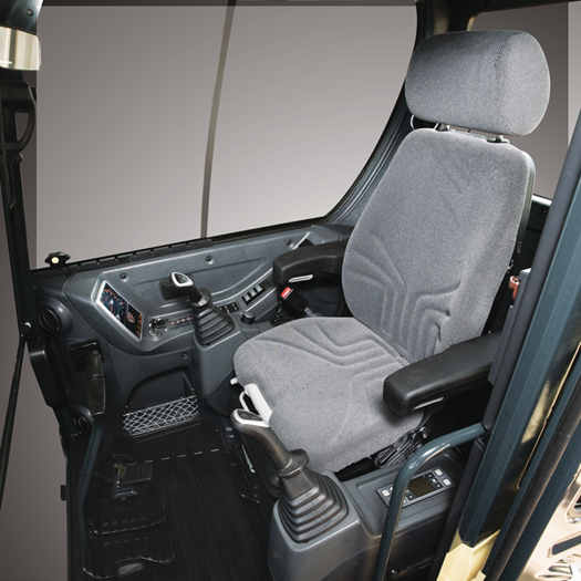 Met de ergonomische joysticks en schakelaars van Hyundai blijft u de hele dag lang productief.