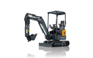 HX17A Z mini-graafmachine, stationair op een witte achtergrond