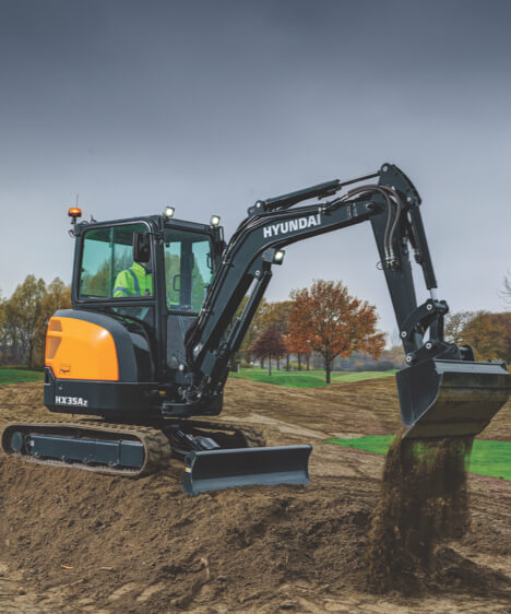HX35A Z Compact Excavator unloading material