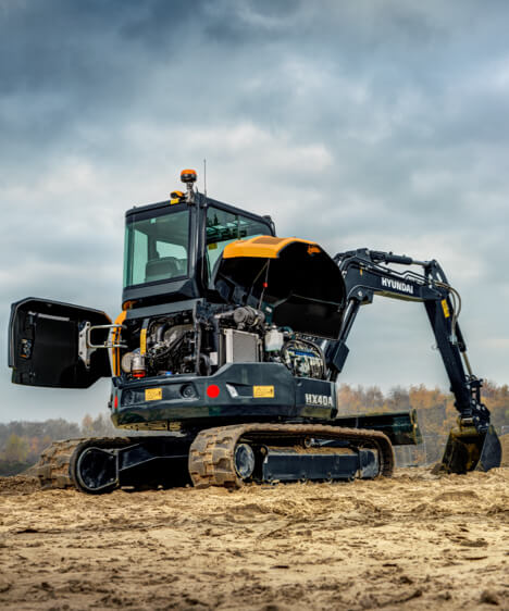 HX35A Z Hyundai Compact Excavator Service Access