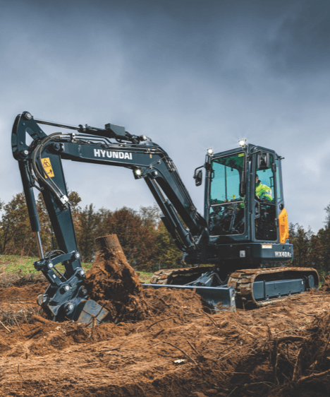 HX40A Z Hyundai Compact Excavator digging