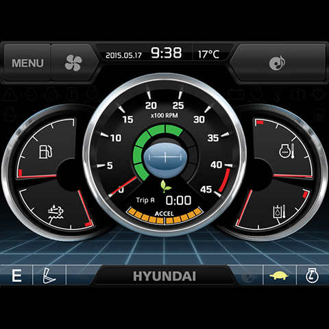 The ECO Gauge gives you instant fuel efficiency feedback as you work.