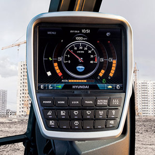 large instrument cluster with bright 8inch display