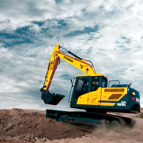 Hyundai HX160L in the field grading