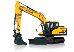 Hyundai HX160L tracked excavator front view