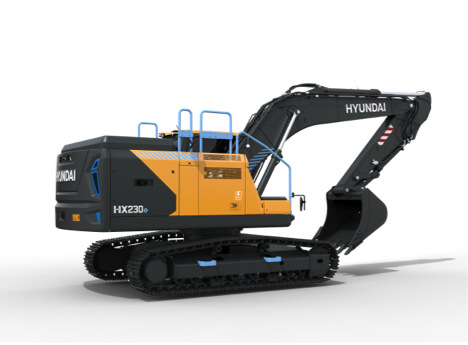 23 tonne Hyundai Construction Electric Tracked Excavator Side Profile white background