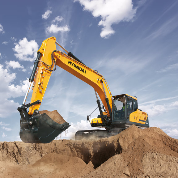 Hyundai HX260L digging earth