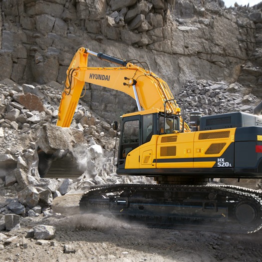 Hyundai HX520L Excavator in the quarry