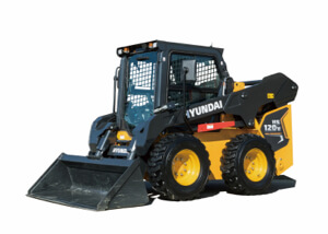 Hyundai HS120V Skid Steer Loader white background