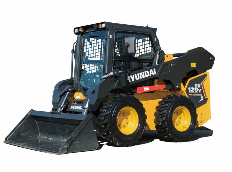 Hyundai HS120V Skid Steer Loader white background
