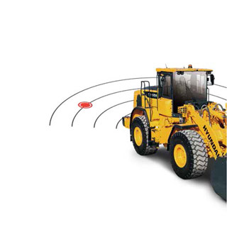 radar system for wheel loaders that detects obstacles behind the machine