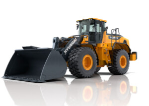 HL985A Hyundai Wheel Loader white background