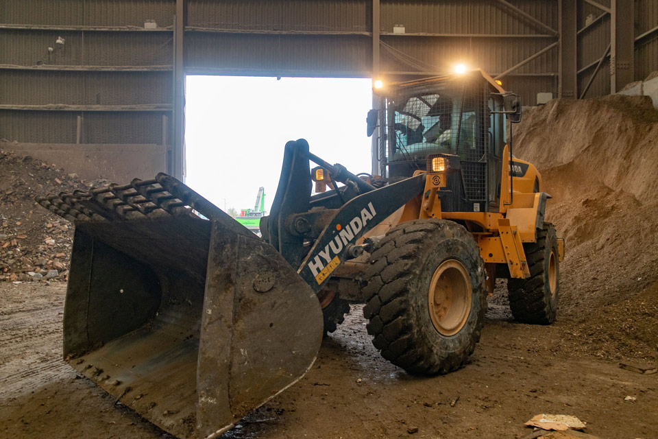 La Hyundai HL940 A en las instalaciones de Reston Waste